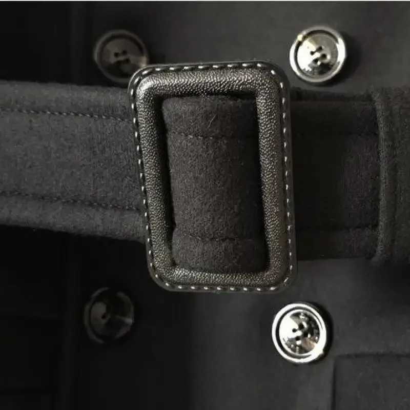 minglu Medium Length Wool Mens Coats Luxury Solid Color Business and Casual Mens Coats Winter Fashion Mens Trench Coat Plus Size 6XL XJ250809