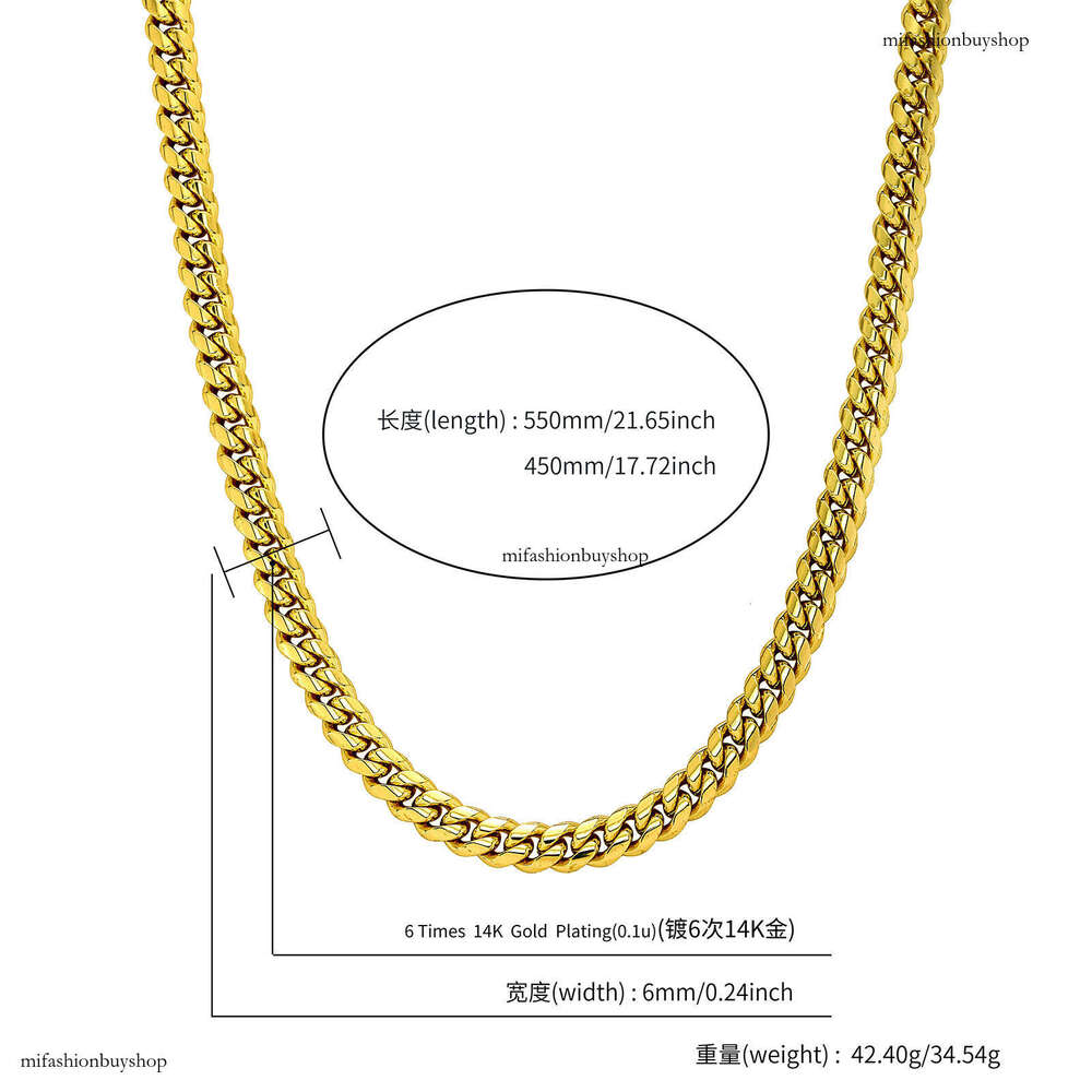 6MM Encrypted Lobster Clasp Titanium Cuban Chain for Men and Women Couples Simple Sterling Silver Hip Hop Necklace Accessories