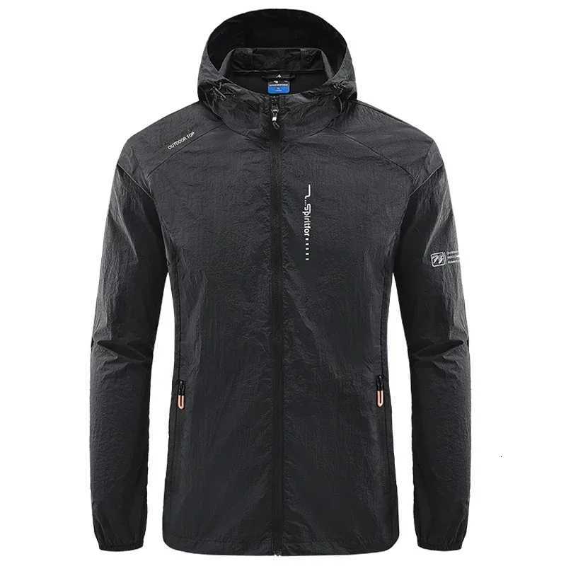 Summer Outdoor Quick Dry Sun-Protective Thin Jacket Men Hiking Fishing Cycling Hooded Gym Sport Windbreaker Ultra Light Coats W250809