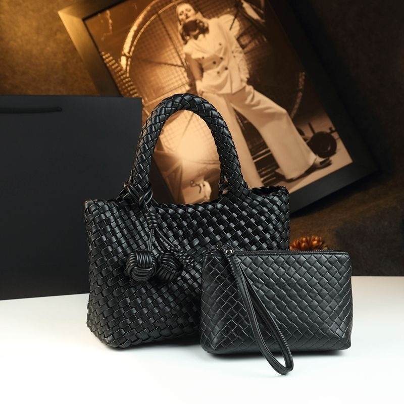 Free Shipping Designer Luxury Woven Small Bag New Elegant Crossbody Mother-daughter Bag Genuine Leather Women's Fashion Tote Shoulder Handbag Cas