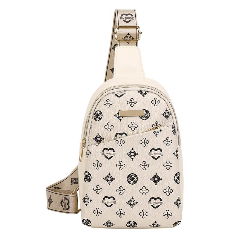 Versatile chest bag 2025 women's bag shoulder bag printed bag women's couple chest bag women's crossbody bag free shipping