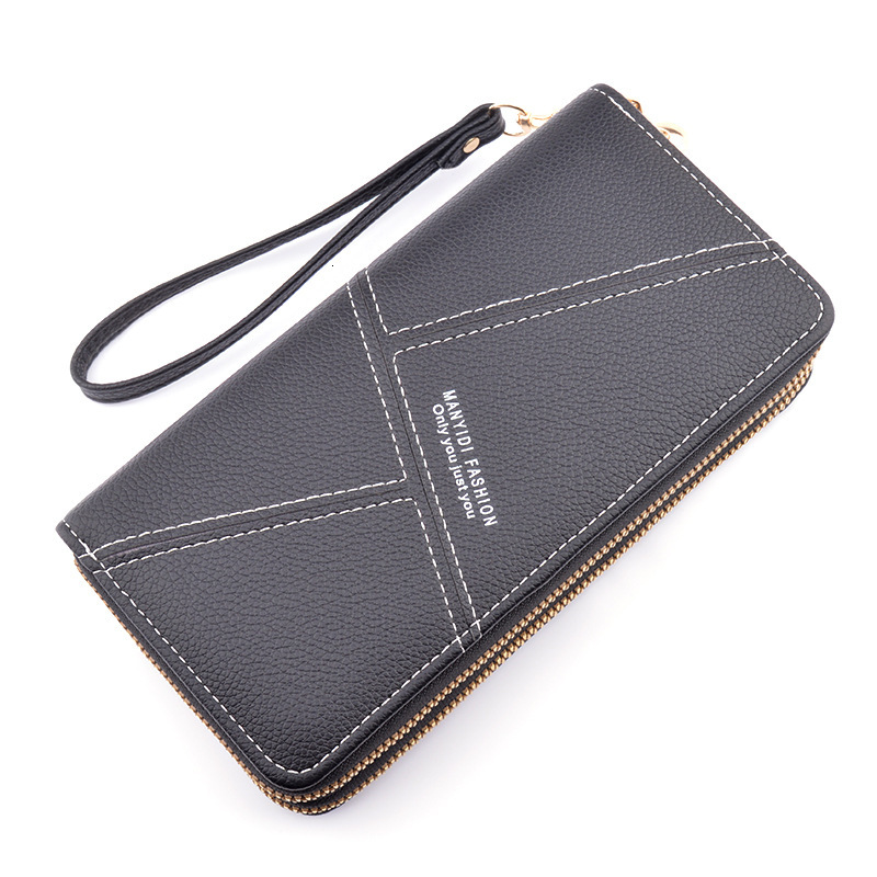 New Women's Long Wallet Double Zipper Designer Bag Clutch Fashionable Luxury Bag Lychee Pattern Soft Leather Large Capacity Double Layer Wallet P