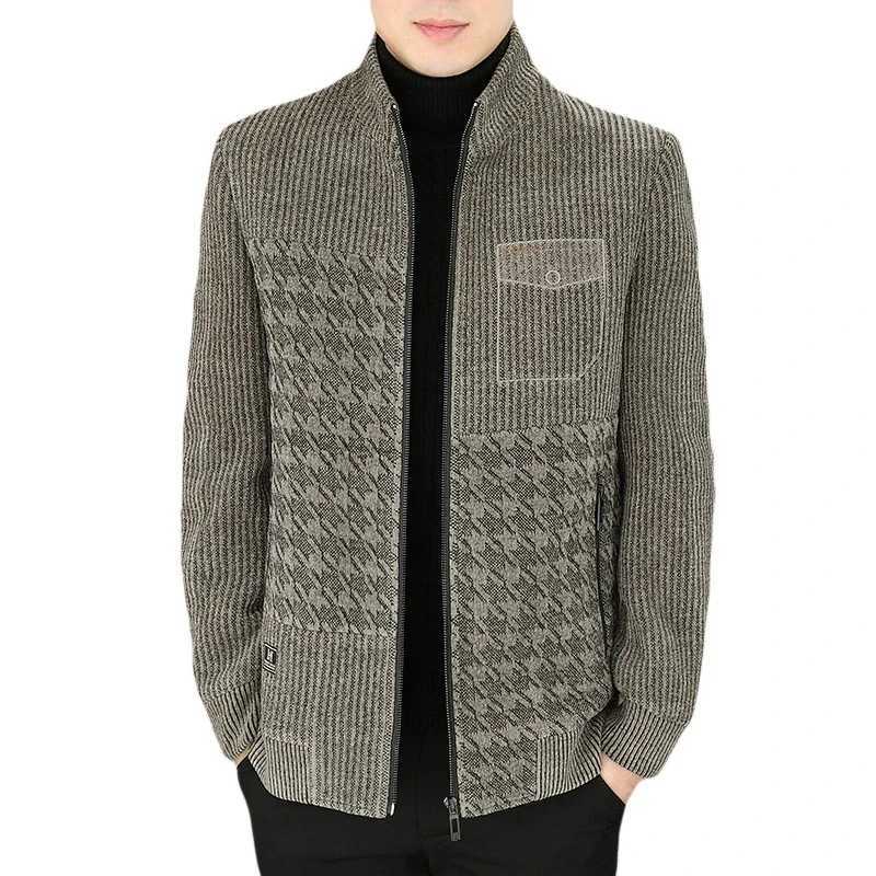 Brand Autumn Winter Patchwork Woolen Jacket Men Thickened Warm Casual Business Trench Coat Stand Collar Zipper Social Overcoat XJ250809