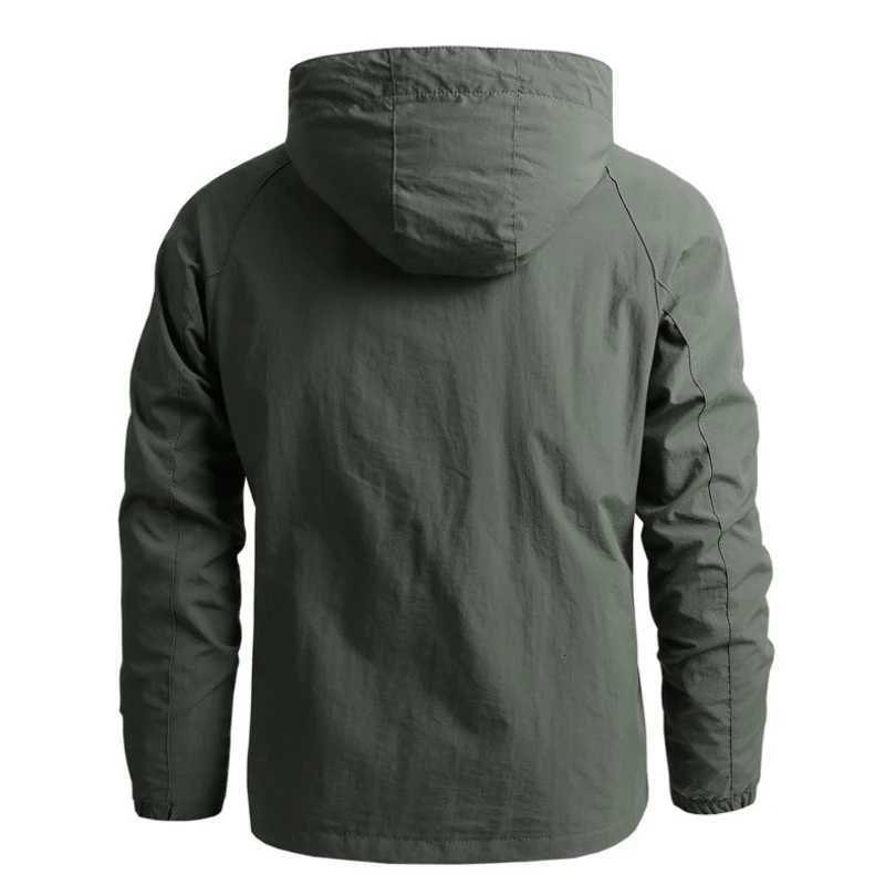 New Thin Windbreaker Men Tactical Jacket Waterproof Outdoor Hooded Coat Sports Military Cargo Jackets for Climbing Hiking Outerwear W250809