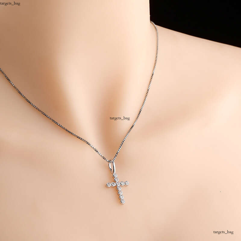 Iced Out VVS Angel Cross Pendant Micro Paved Moissanite chain Women Hip Hop Versatile Necklace