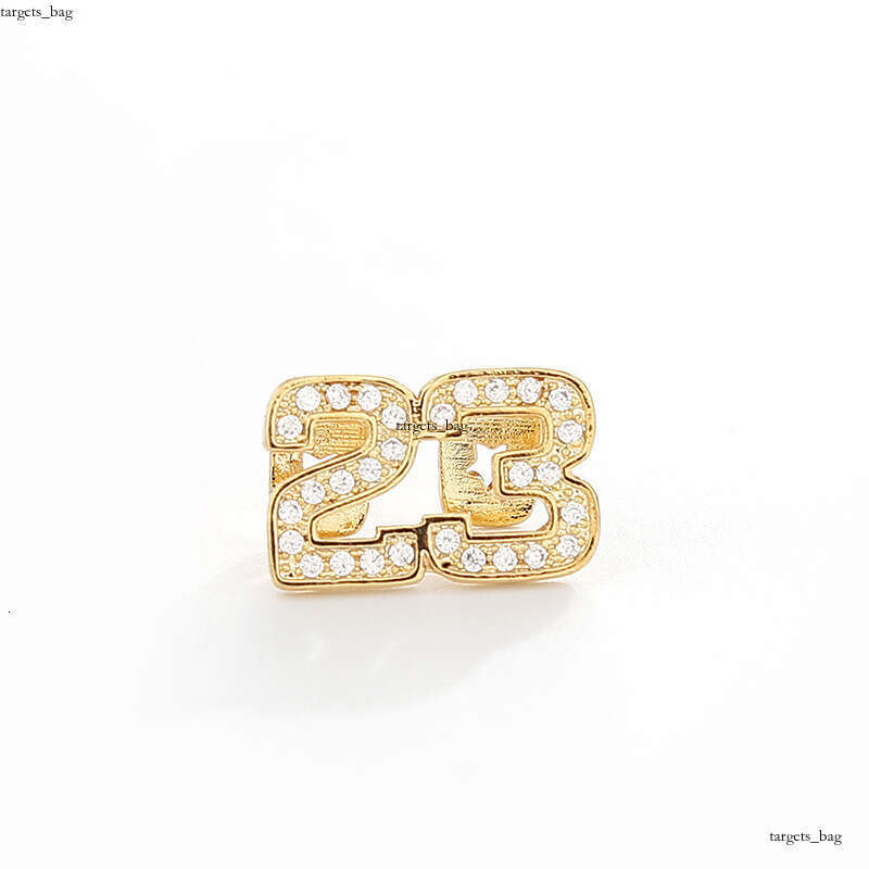 New Micro Pave Zircon Set Double Number 23 Hip Hop Teeth Jewelry