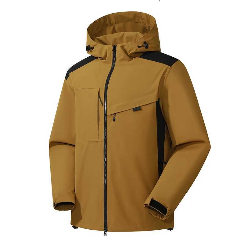 2024 New Mens Spring and Autumn Outdoor Sports Hooded Jacket Rainstorm Waterproof Mountaineering Suit Windproof Overalls Top W250809