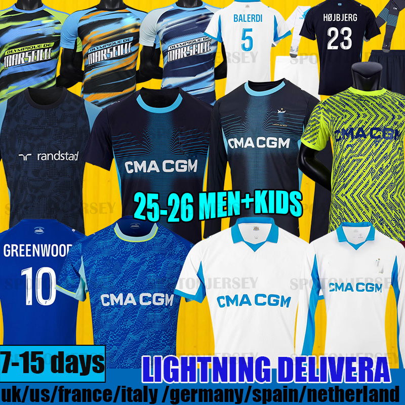 mar seille 25 26 maillot de foot OM GREENWOOD marseile jersey 125TH Anniversary KIDS football shirt hommes enfants GOUIRI BALERDI maillot om 2025 m a r s e i l l e