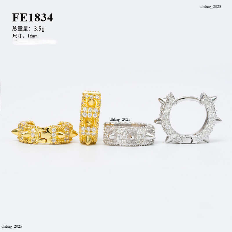 Hip Hop Sier Moissanite Stud Geometric Shape Unisex Earrings