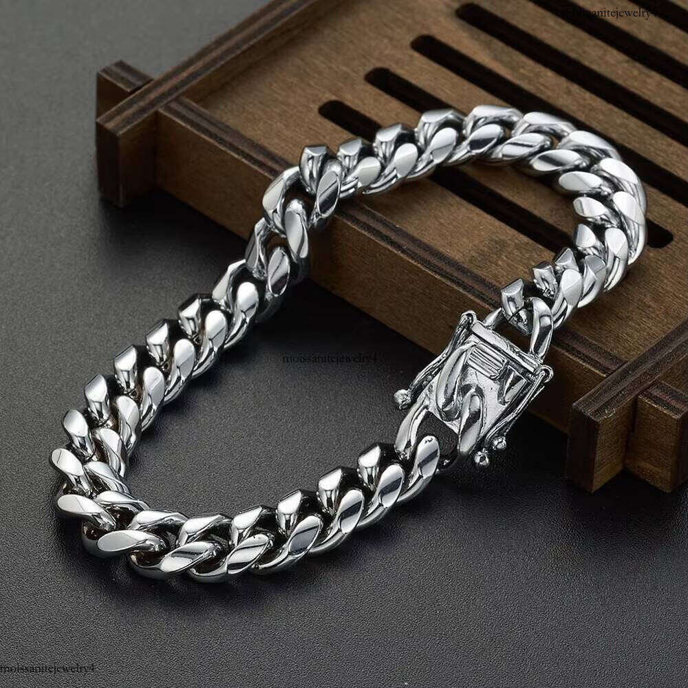 Factory Custom 15mm Real Sterling Sier Gold Plating Hip Hop Fine Jewelry Miami Cuban Link Chain