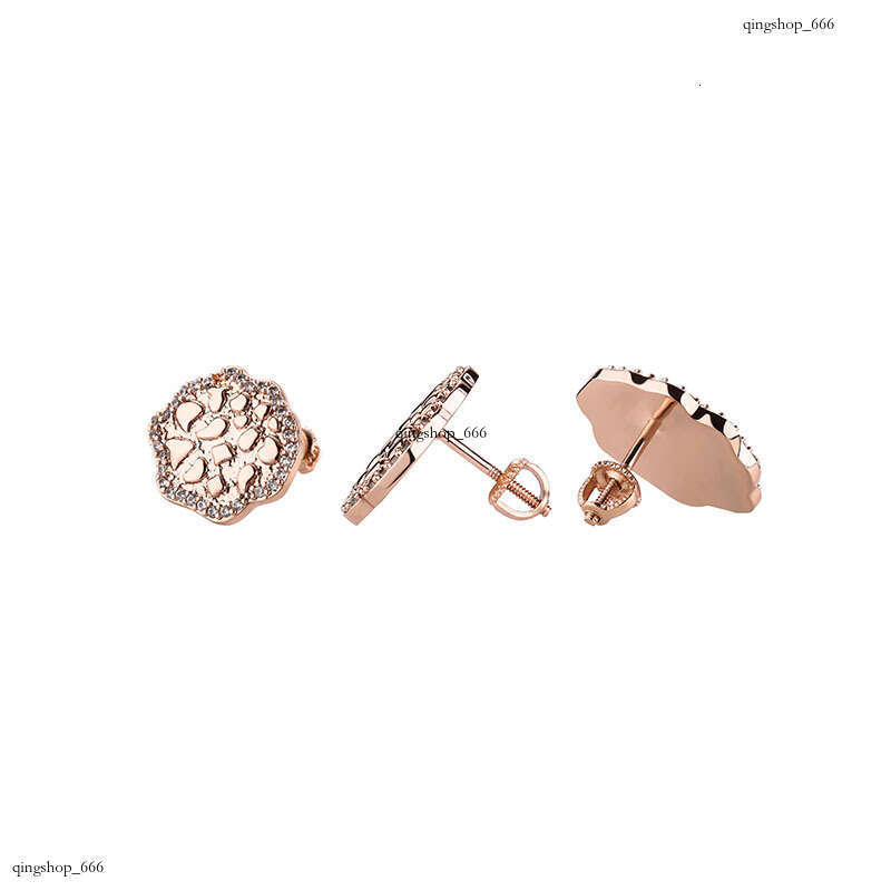INS Hip-Hop Lotus Zircon Emed Smooth Surface Stud Unisex Personality Simple Fashion Earrings