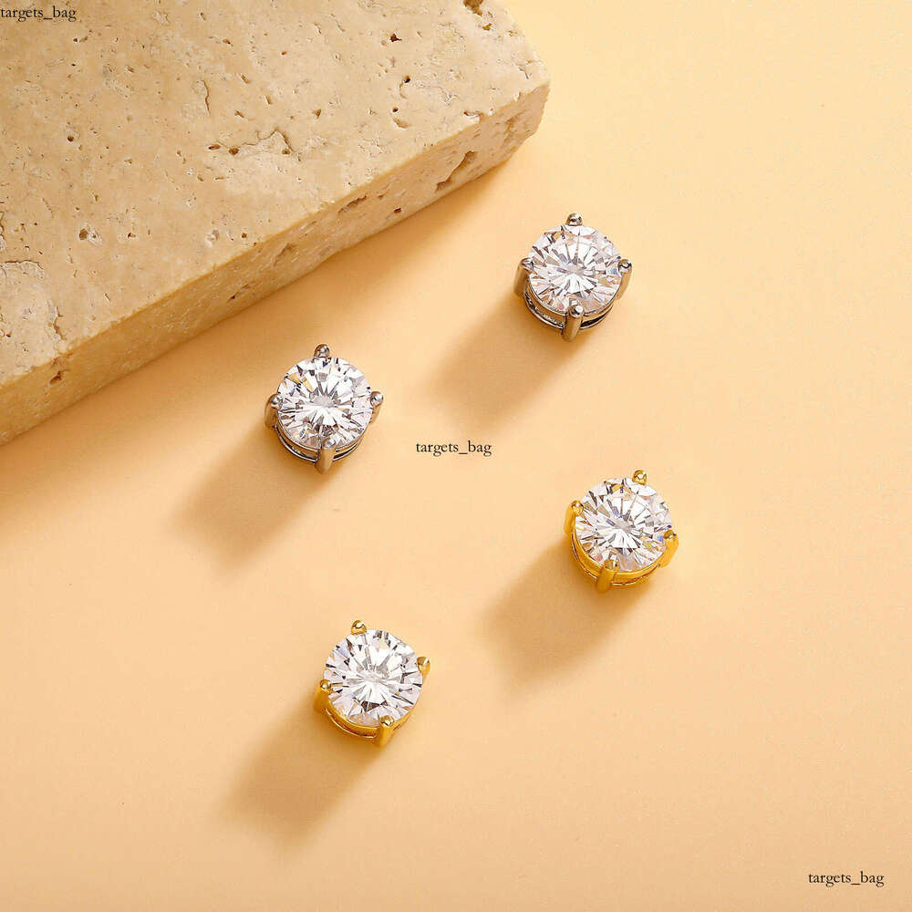 Hip Hop 8MM Round Zircon Non-Pierced Strong Magnetic Personality Earrings Trendy Versatile Ear Jewelry
