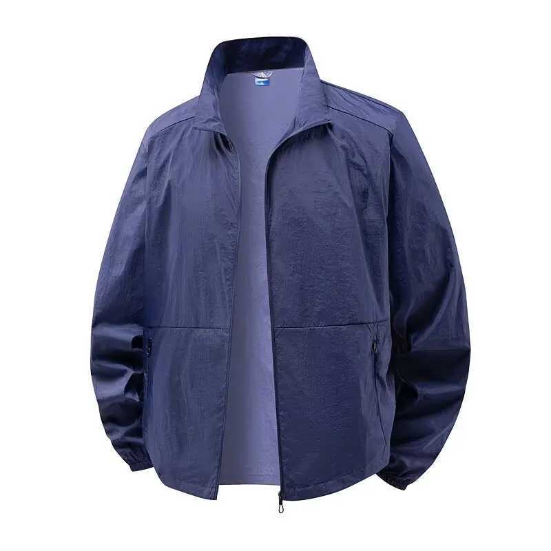 Summer Mens New Fishing Skin Jacket Lightweight and Cool Stand Up Collar Breathable Windbreaker Plus Size Sun Protection Suit W250809