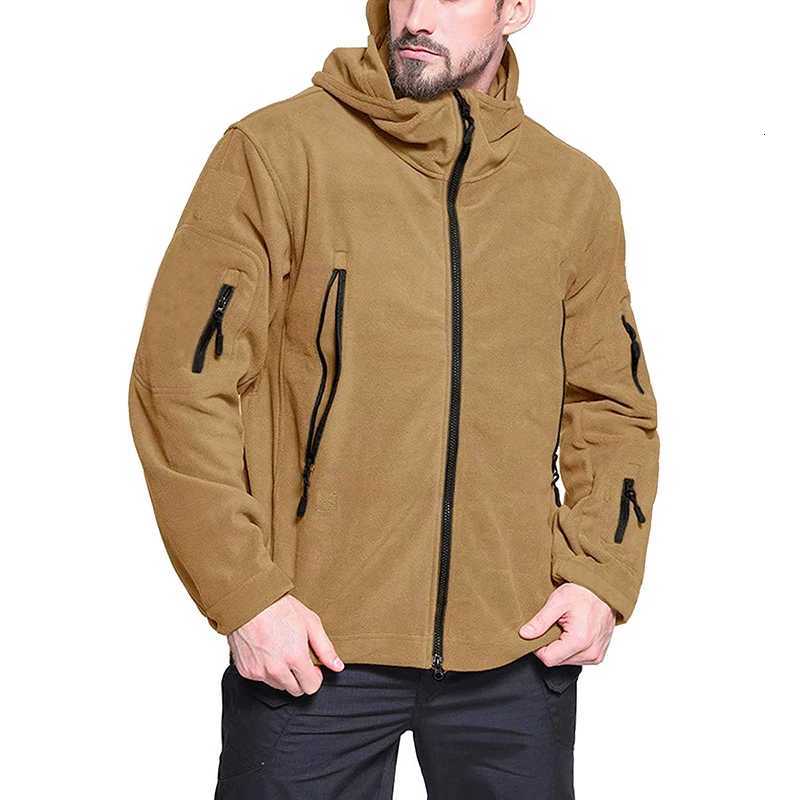 Winter Tactical Fleece Jacket Men Warm Polar Outdoor Hoodie Coat Multi-Pocket Casual Full Zip Sport Hiking Jacket W250809