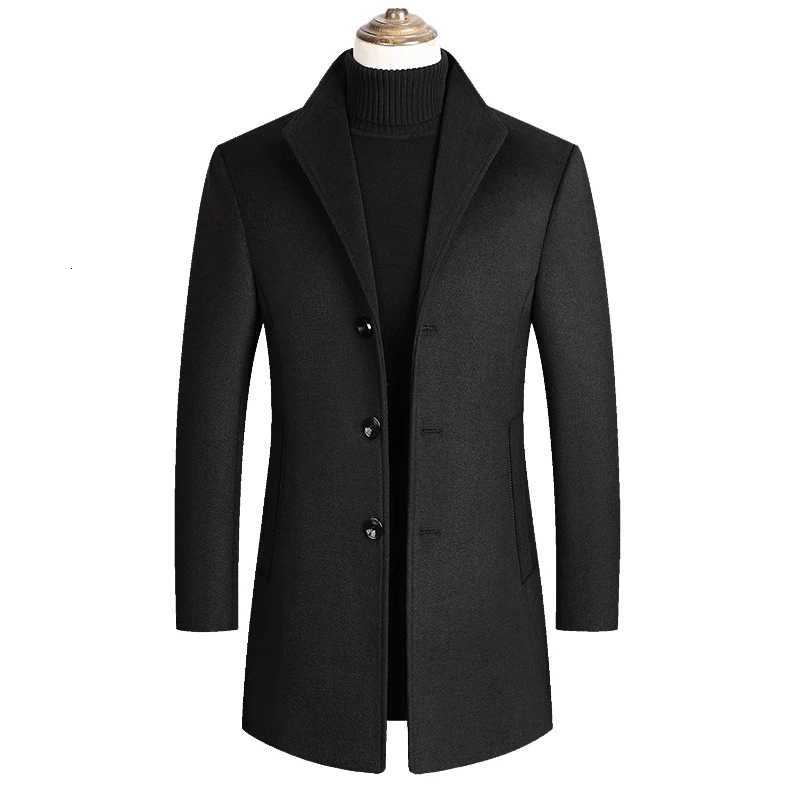 Men Wool Blends Coats Trench Pea Coat 2024 Spring Winter New Solid Color High Quality Mens Wool Jacket Luxurious Brand Clothing XJ250809
