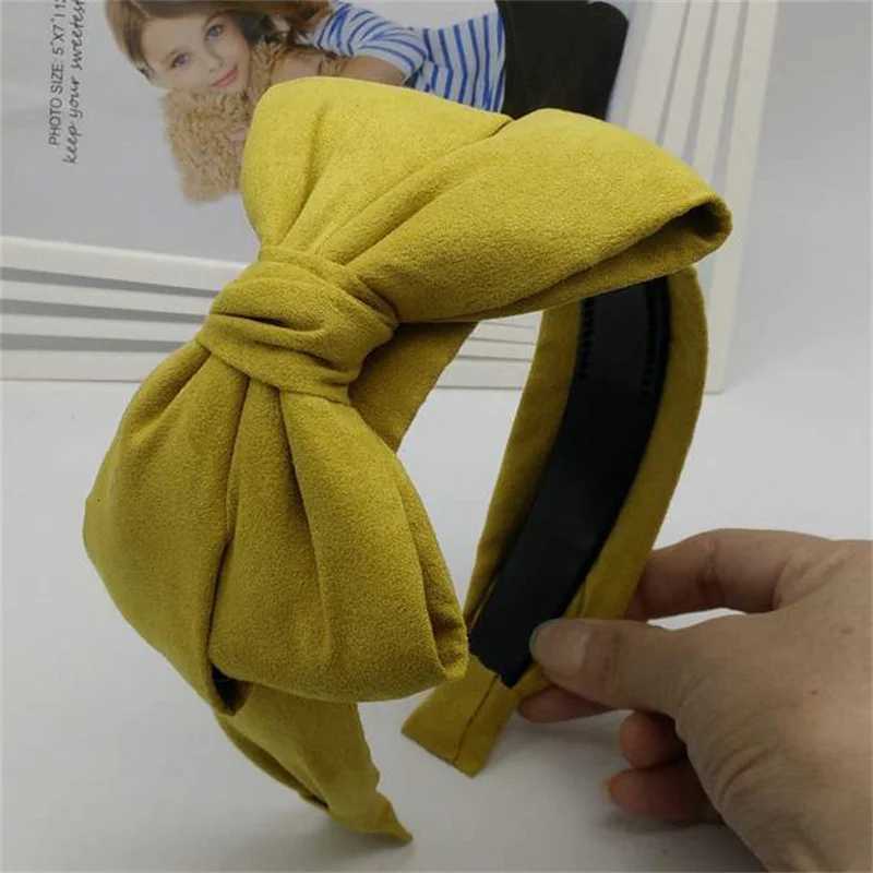 Solid Bowknot Hair Bands for Women Fashion Wide Bands Girl Hair Bands Fem Bow Hair Hoop Hair Accessories Y250809