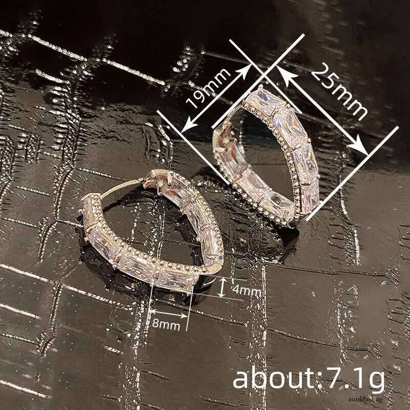 2024 Top Sell Clip Earrings Elegant Jewelry Sterling Sier Princess Cut White Topaz CZ Dia Geometric Temperament Party Women Wedding Earring Gift