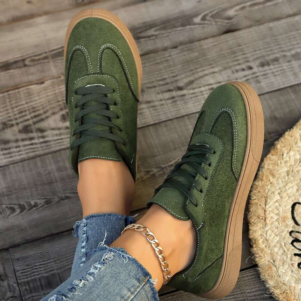 36-42 Suede White Sneakers for Women 2025 New Four Seasons Casual Sports Running Large Size Board Shoes