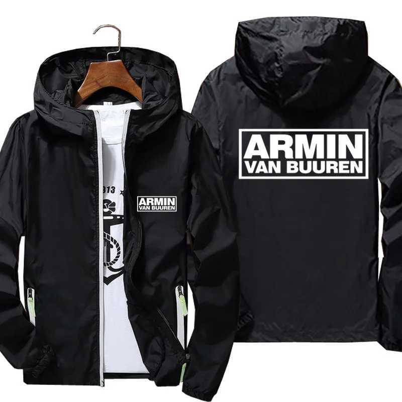 ARMIN VAN BUUREN Mens Windbreaker Pilot Thin Reflective Jacket Coat Bomber Flight Jackets Hooded Zipper Male T-shirt 7XL W250809