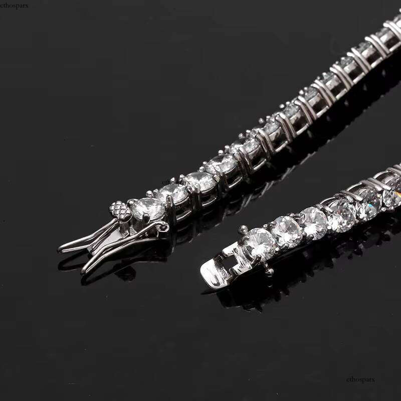 3mm 4mm 5mm Hip Hop Gold Plated Iced Dia Bling CZ Tennis Chain Necklace