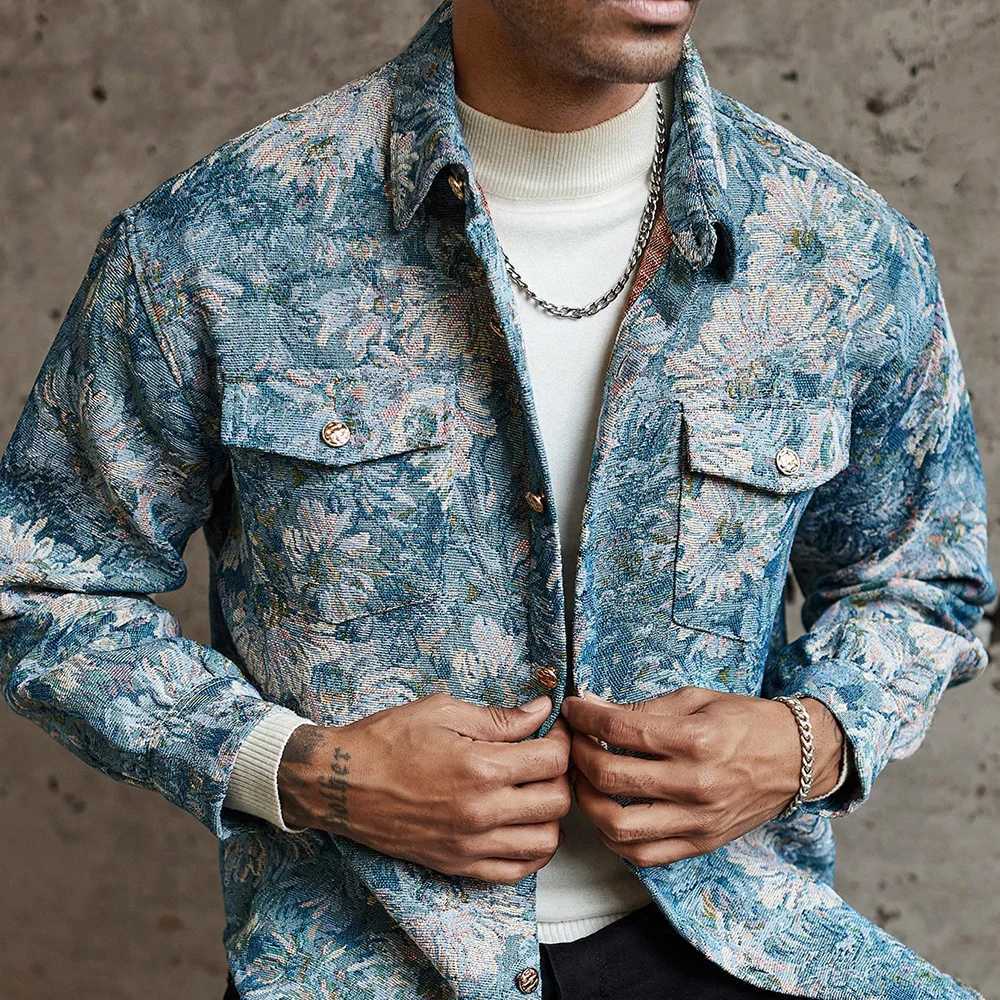 Practical Fashion Casual Floral Print Mens Jacket Loose and Comfortable Fabrics Show The Charm of Daily Travel Mens Jacket W250809