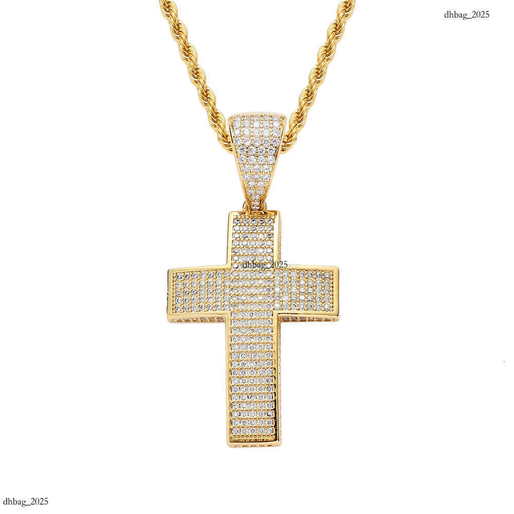Street Dance Rap Accessories 5 Row Moissanite chain Cross Personality Unisex Hip Hop Pendant