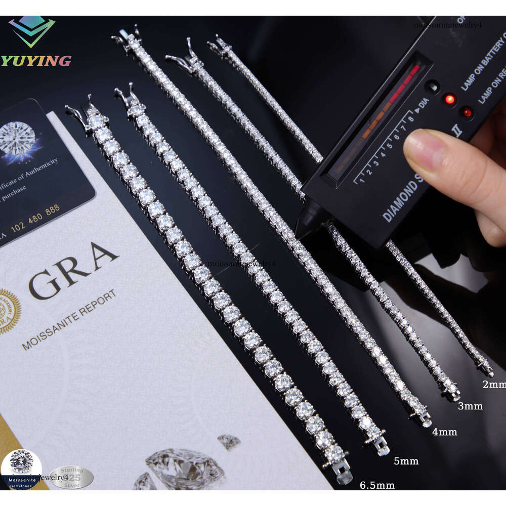 Ice Out Link Dia Sier Gold Plated Fine Jewelry Bracelet VVS Moissanite Tennis Chain for Men Women