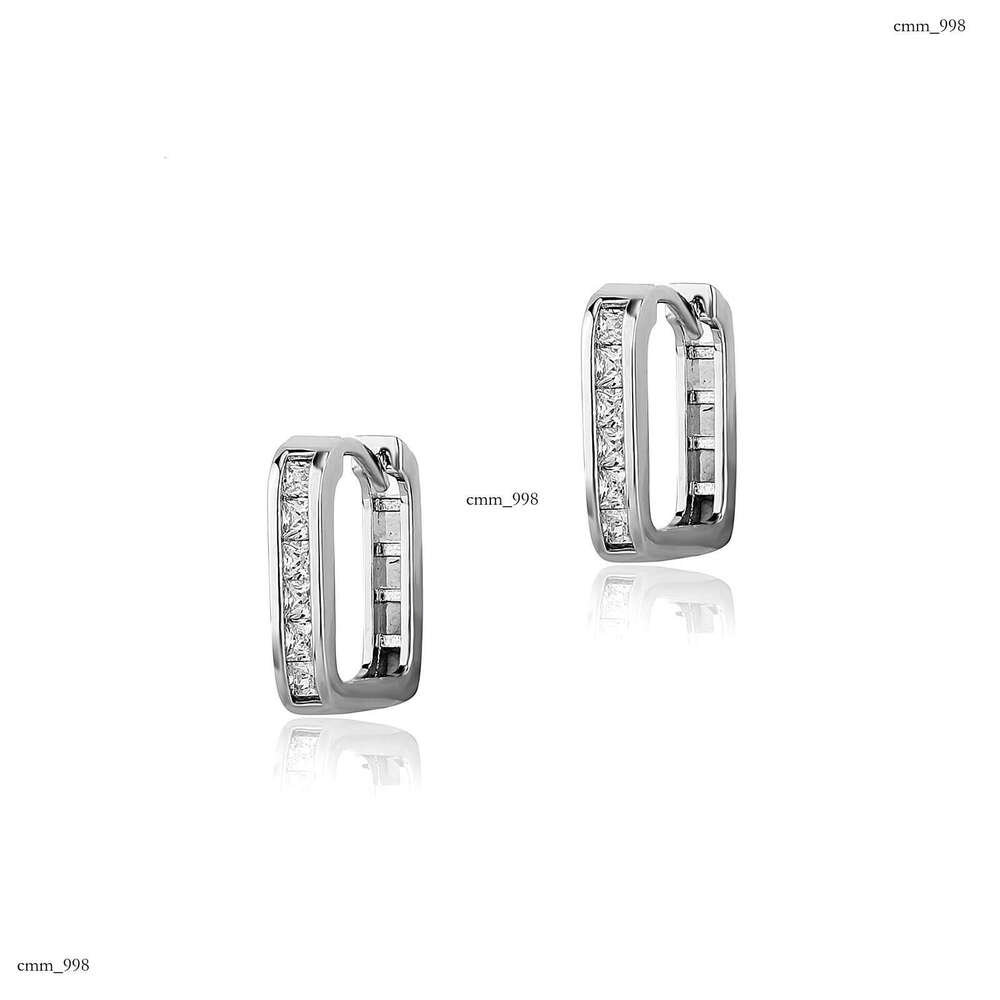 Light Zircon Square Fashionable Elegant Simple High-end Sense Niche Versatile Stud Earrings