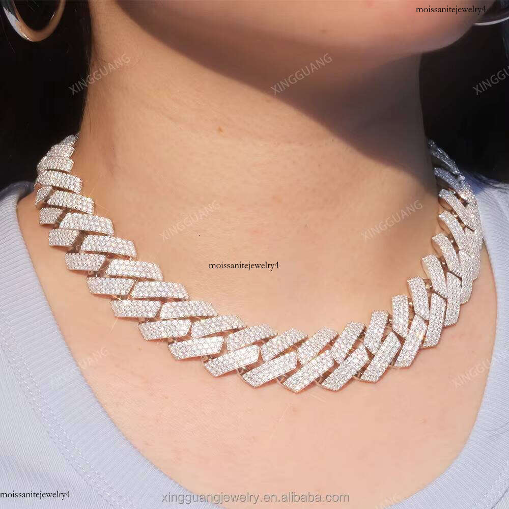 Rts Hip Hop VVS Chains for Men GRA Moissanite Cuban Link Chain Sterling Sier Gold Plate Fine Jewelry Necklaces