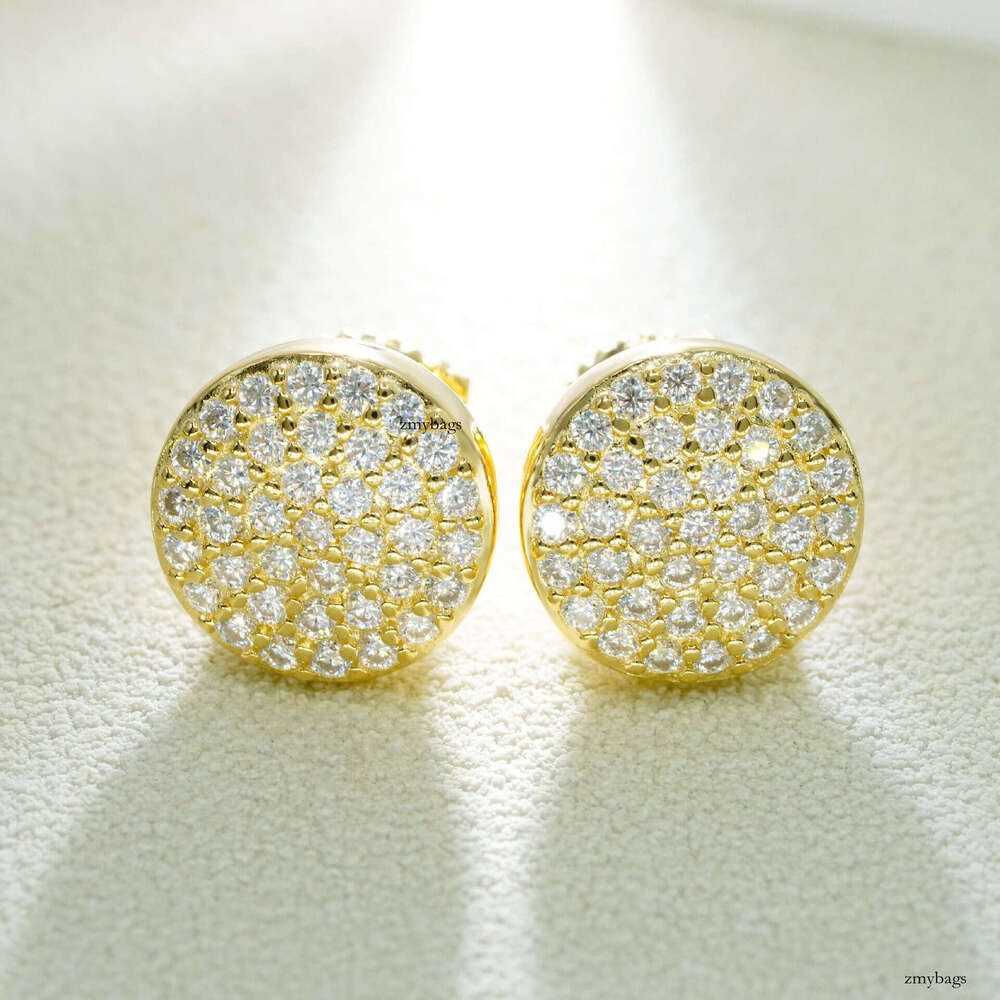 Jewelry Style Sier Moissanite Classic Round Earrings Unisex Versatile Accessories Wholesale