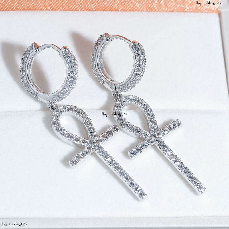 ICED OUT INS Style Cross Men's Hip Hop Earrings Fashion Street Hiphop Studs