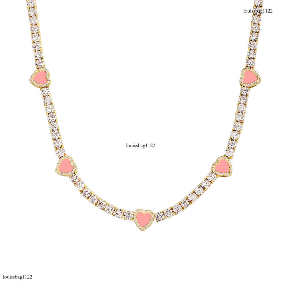 Heart Moissanite chain Bracelet Tennis Necklace for Women Exquisite High-end Clavicle Chain Accessory