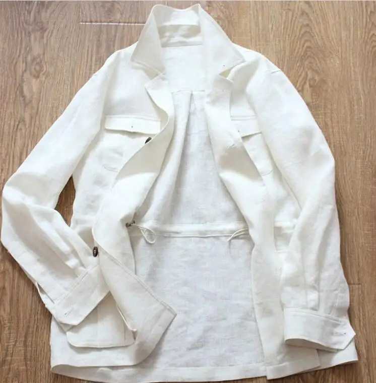 100% Cotton Linen Cargo Jackets Men Multi Pockets Outdoor Jacket Safari Jacket Streetwear Work Outwear 4 Colors Size M-5XL W250809