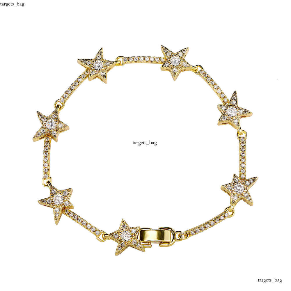 Five-Pointed Star Sterling Silver Zircon Fashionable Personality Versatile Bracelet