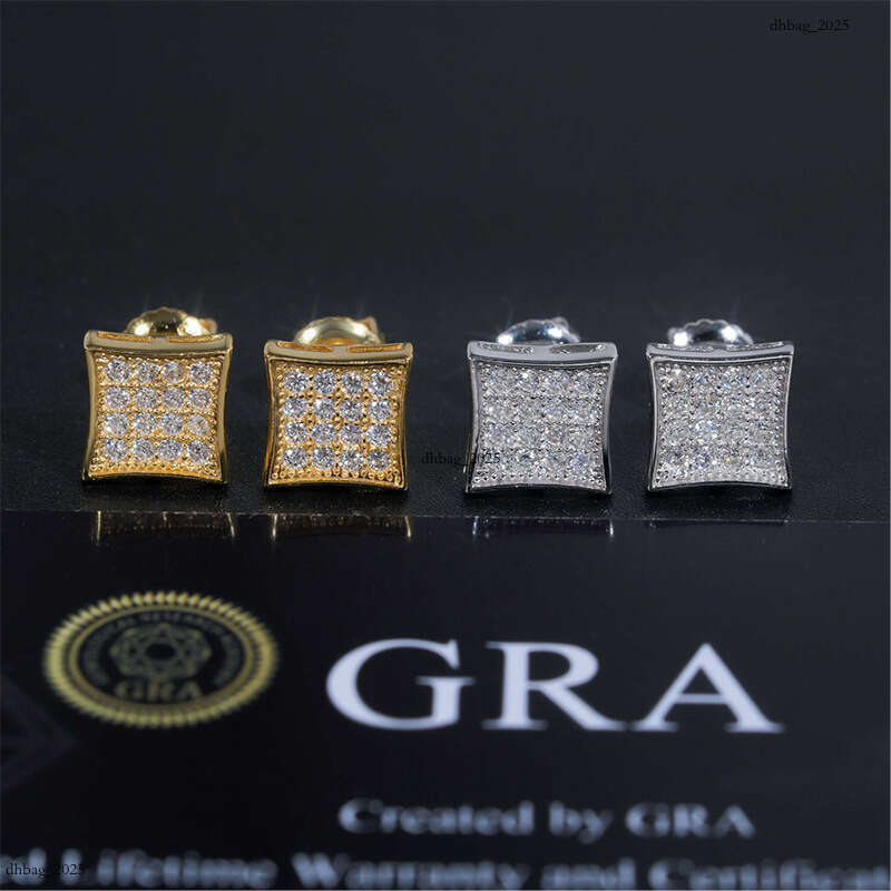 ICED OUT2024 New Sier Hip-Hop Moissanite Full Inlay Earrings Unisex