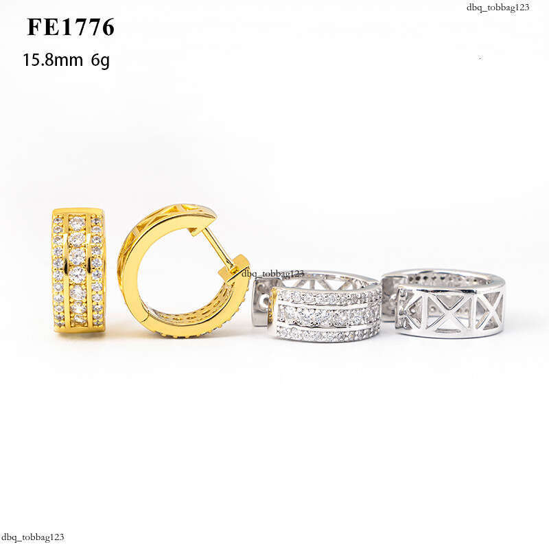 ICED OUT Sier Inlaid Zircon Earrings Unisex Personality Studs Hip Hop Trendy Brand Accessories
