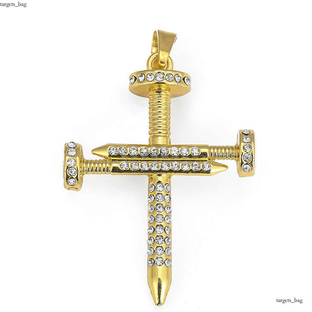 Cross Hip Hop Full Dia Nail Pendant Street Dance Men's Trendy Necklace