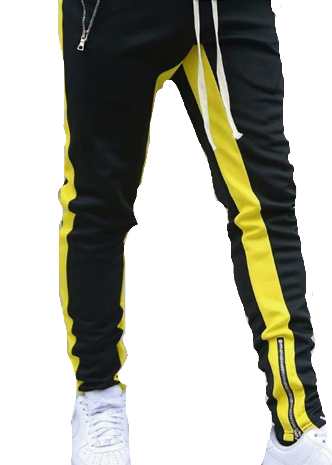 Casual Men Hip Hop Skinny Trousers Track Bottom Sweatpants Streetwear Man Pant Side Stripe Fashion Mens Joggers Pants 201221