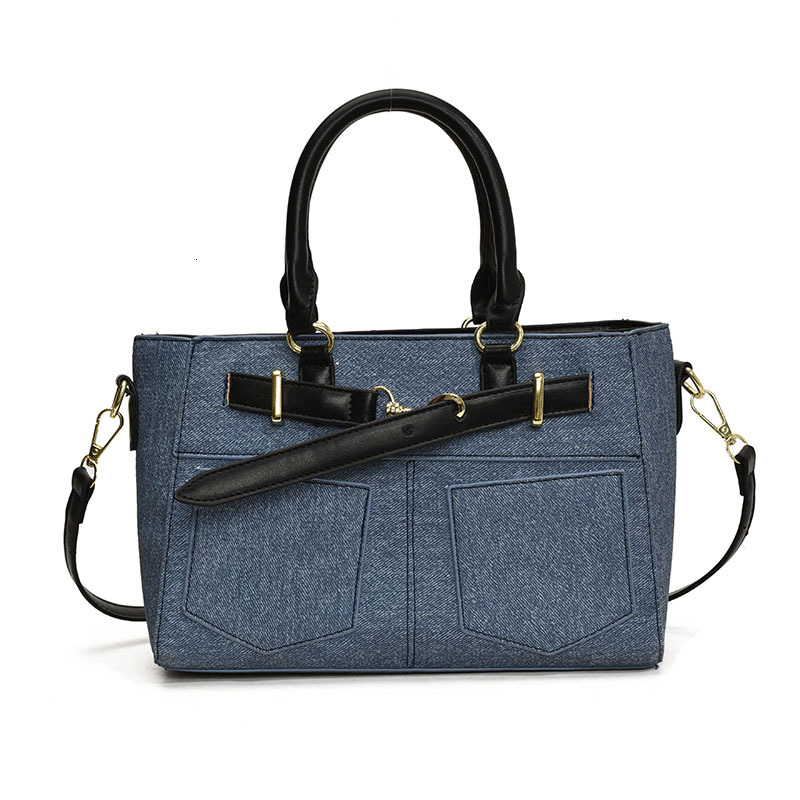 2025 Autumn fashion New Women s Shoulder Bag Niche Design Large Capacity Color Block Handbag Fashionable Leather Canvas Splicing Crossbody Designer