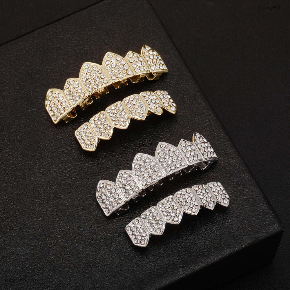 Hip Hop HIPHOP Full Dia Gold Teeth Set Trendy Rapper Personality Accessories Grillz