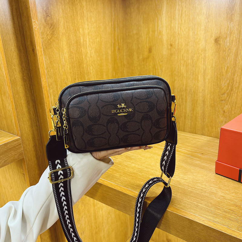 2025 Trending Retro Print Sling Bag, Wide Strap Mini Square Bag for Women - 3-Way Convertible Shoulder/Waist/Crossbody Purse