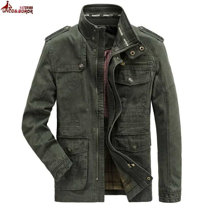 Autumn Winter Jacket Men Pure Cotton Business Casual Cargo Jackets Army Military Motorcycle Bomber Coats Male Jaqueta Masculina W250809