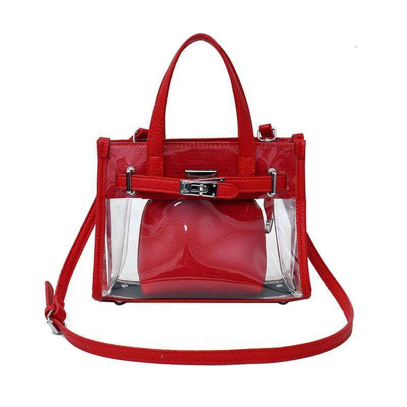 Luxury Handbag Jelly Tote See Through Shoulder Purse For Women Summer Clear Crossbody Bag With Adjustable Strap Handbag