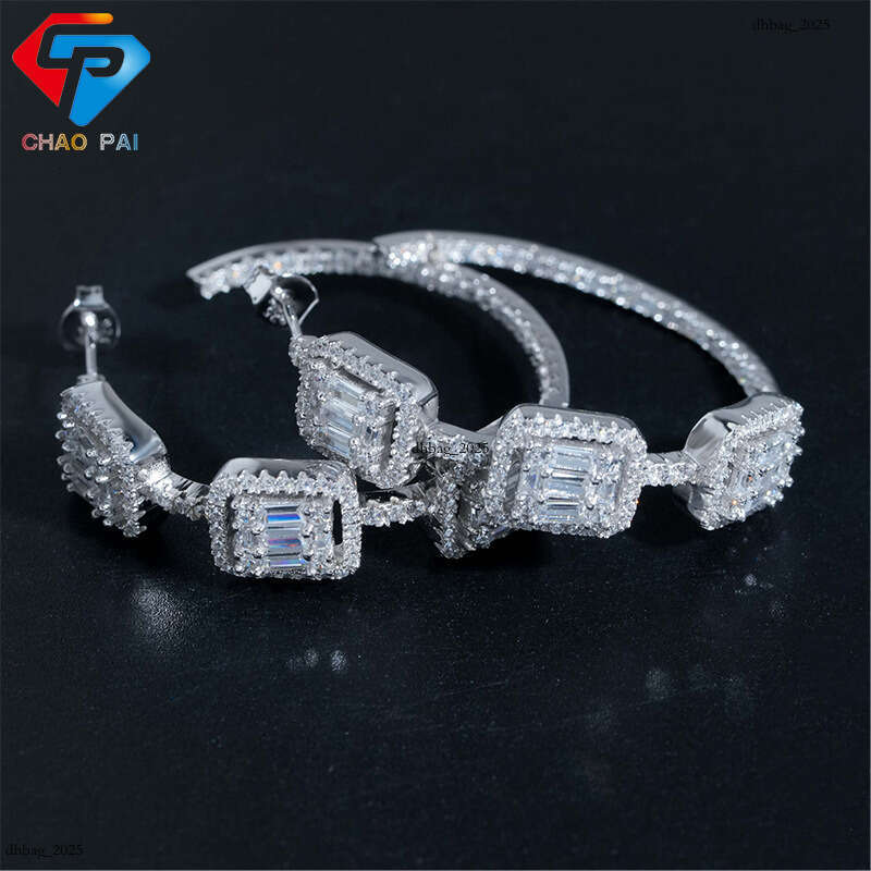 2024 New Sier Micro Inlaid Cubic Zirconia Fashionable Light Earrings High-end Elegant Ear Clips