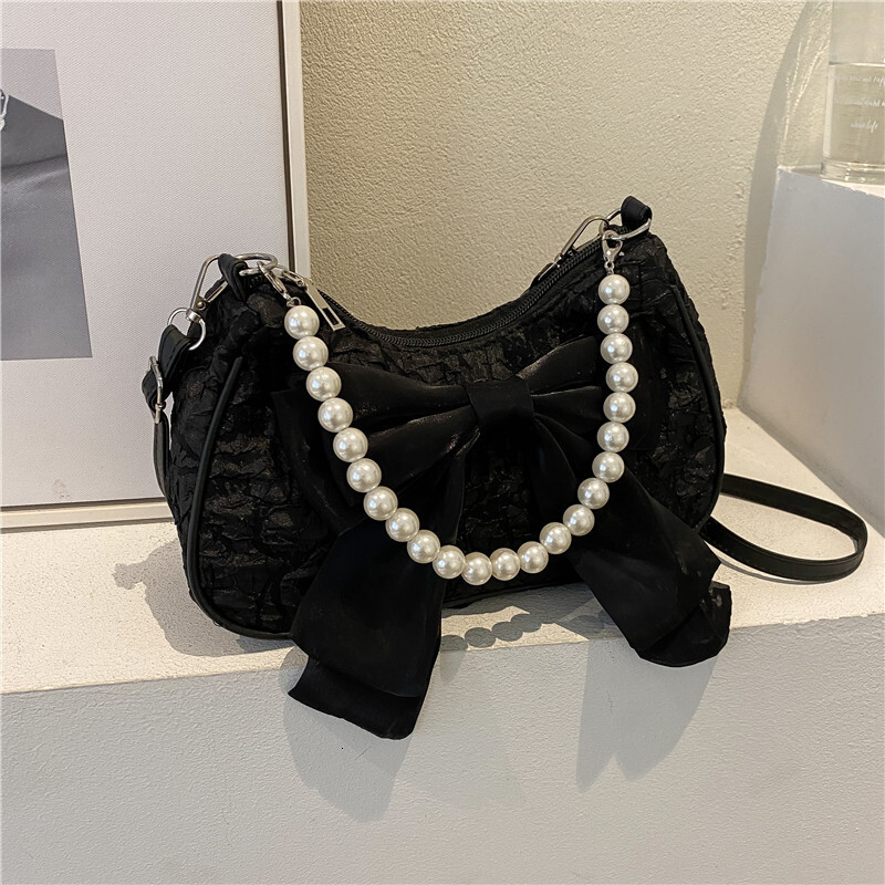 2025 Autumn New Fashion Bow Handbag New Fashion Pearl Armpit Bag Women s Shoulder Bag New Women s Crossbody fashion Bag Autumn New Pleated Designer Ba