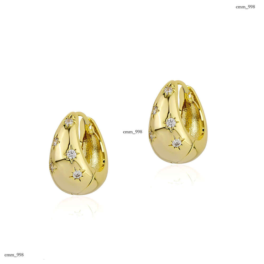 Star Dia Metal INS Women Trendy French Style Autumn Winter High-end Elegant Earrings Clips Daily Versatile Ear Jewelry