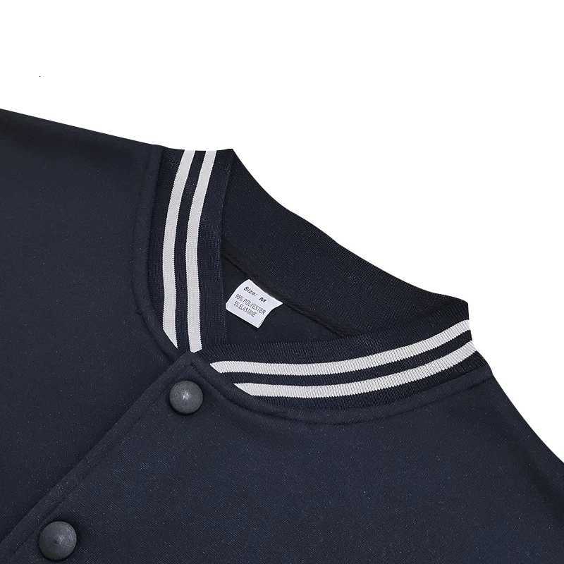 Mens Baseball Jacket with Stand-Up Collar Button Flight Jacket Monochromatic Loose Casual American Sports Autumn and Winter W250809