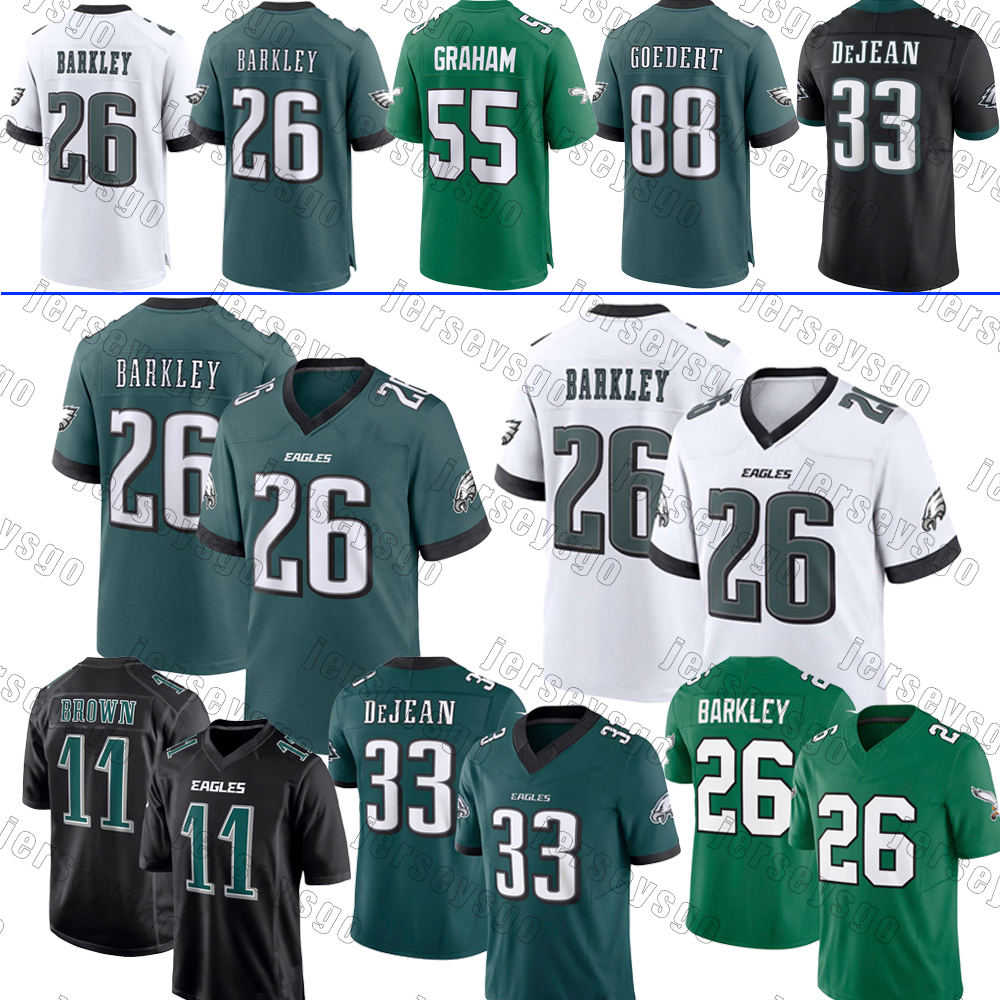 Saquon Barkley Football Jersey Cooper DeJean Jalen Hurts EaglesJersey DeVonta Smith A.J. Brown Brandon Graham Jalen Carter Jason Kelce Reed Blankenship Dawkins