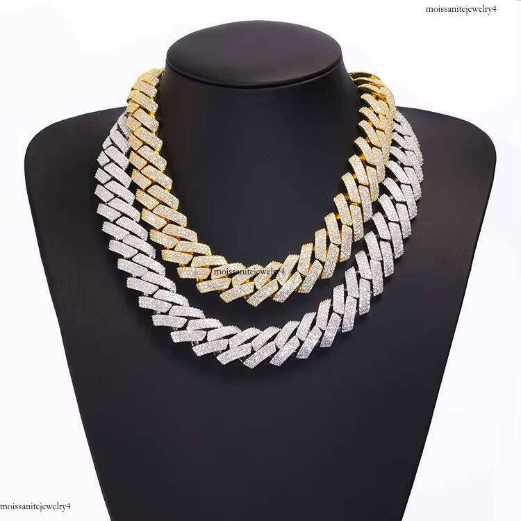 Rts Hip Hop VVS Chains for Men GRA Moissanite Cuban Link Chain Sterling Sier Gold Plate Fine Jewelry Necklaces