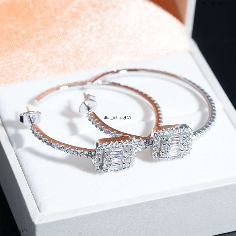 ICED OUTins Minimalist Hollow Cubic Zirconia Earrings Elegant Simple Sier Jewelry